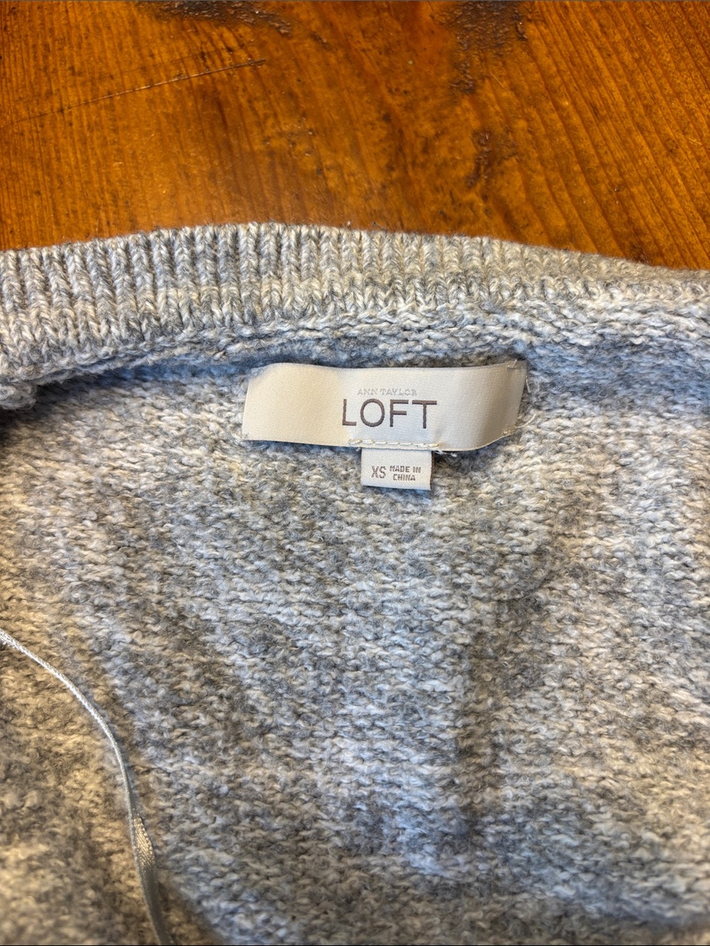 LOFT Light Gray Open-Front Women's Cardigan - Picture 3 of 3